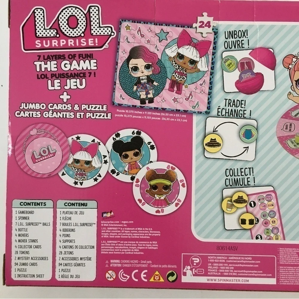 L.O.L. Surprise 7 Layers of Fun Game Jumbo Cards & Puzzle